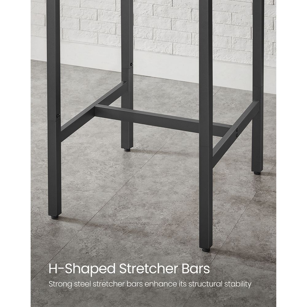 Square High Top Bar Table | Industrial Pub Table With Footrest
