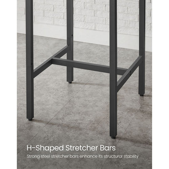 Square High Top Bar Table | Industrial Pub Table With Footrest