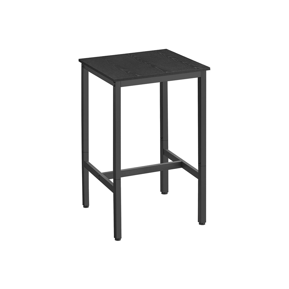 Square High Top Bar Table | Industrial Pub Table With Footrest