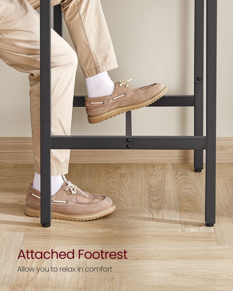 Square High Top Bar Table | Industrial Pub Table With Footrest