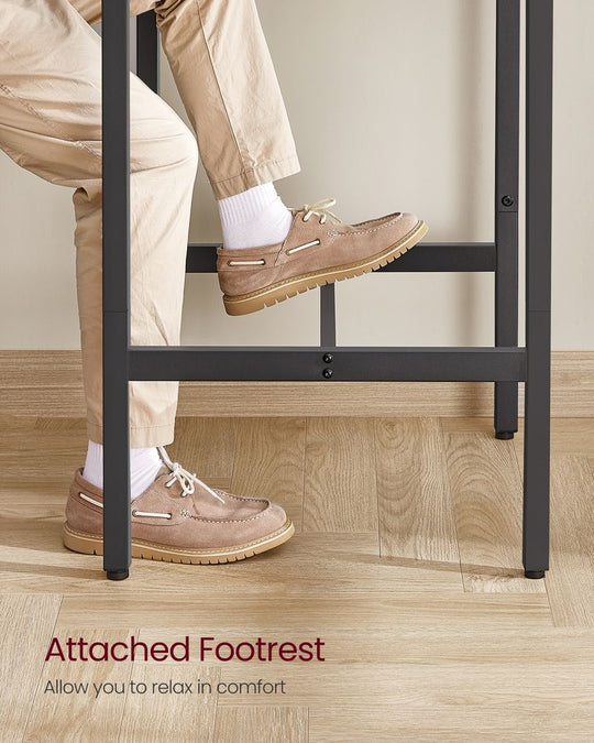 Square High Top Bar Table | Industrial Pub Table With Footrest
