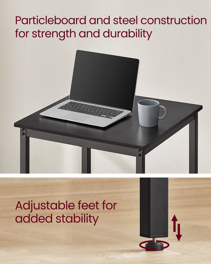 Square High Top Bar Table | Industrial Pub Table With Footrest