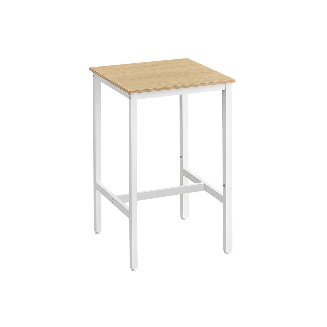 Square High Top Bar Table | Industrial Pub Table With Footrest