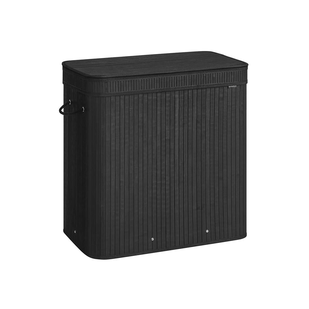 Bamboo Laundry Hamper | Foldable Basket With Lid And Handles