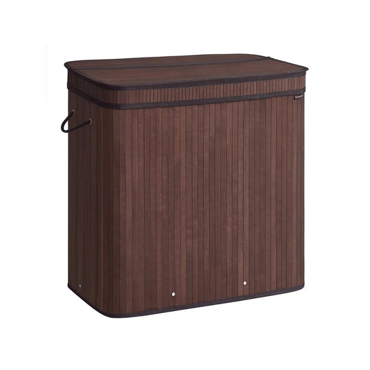 Bamboo Laundry Hamper | Foldable Basket With Lid And Handles