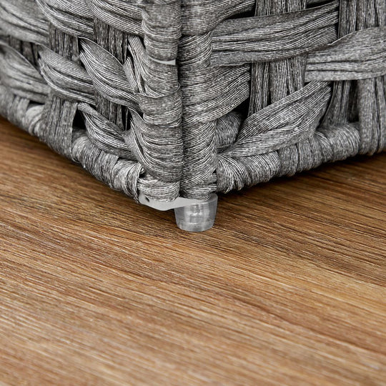 Woven Clothes Hamper | Two-Section Lidded Laundry Basket