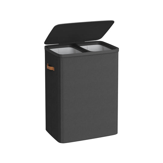 Two-Compartment Laundry Hamper | Lidded Storage with Handles