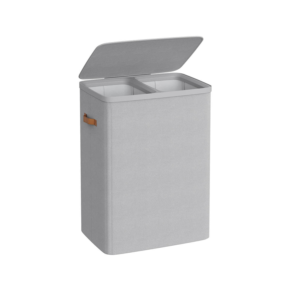 Two-Compartment Laundry Hamper | Lidded Storage with Handles