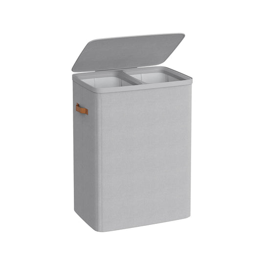 Two-Compartment Laundry Hamper | Lidded Storage with Handles