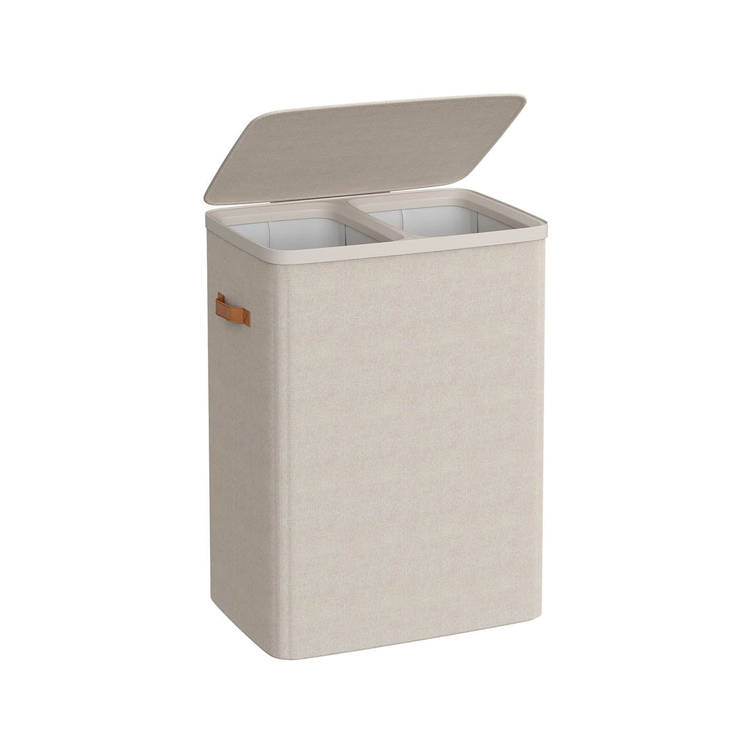 Two-Compartment Laundry Hamper | Lidded Storage with Handles