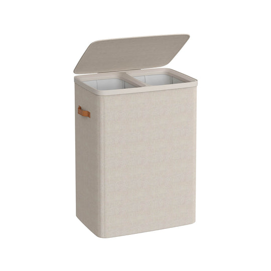 Two-Compartment Laundry Hamper | Lidded Storage with Handles