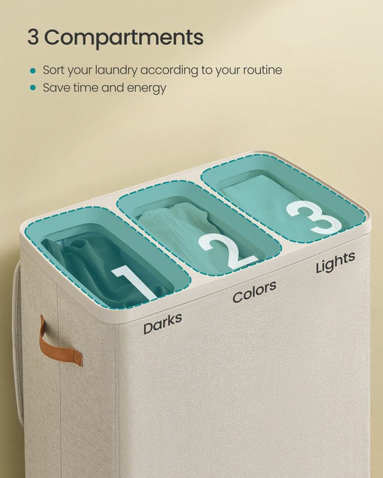 Two-Compartment Laundry Hamper | Lidded Storage with Handles