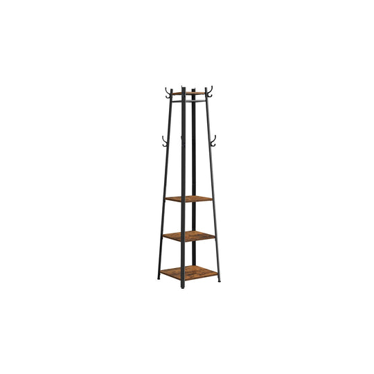 Industrial Coat Stand | Entryway Organizer With Storage Shelves