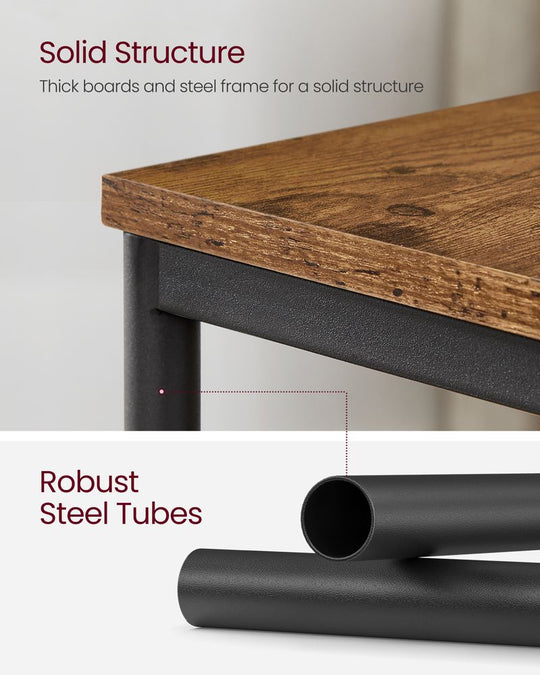Slim Three Tier End Table | Industrial Side Table With Shelves