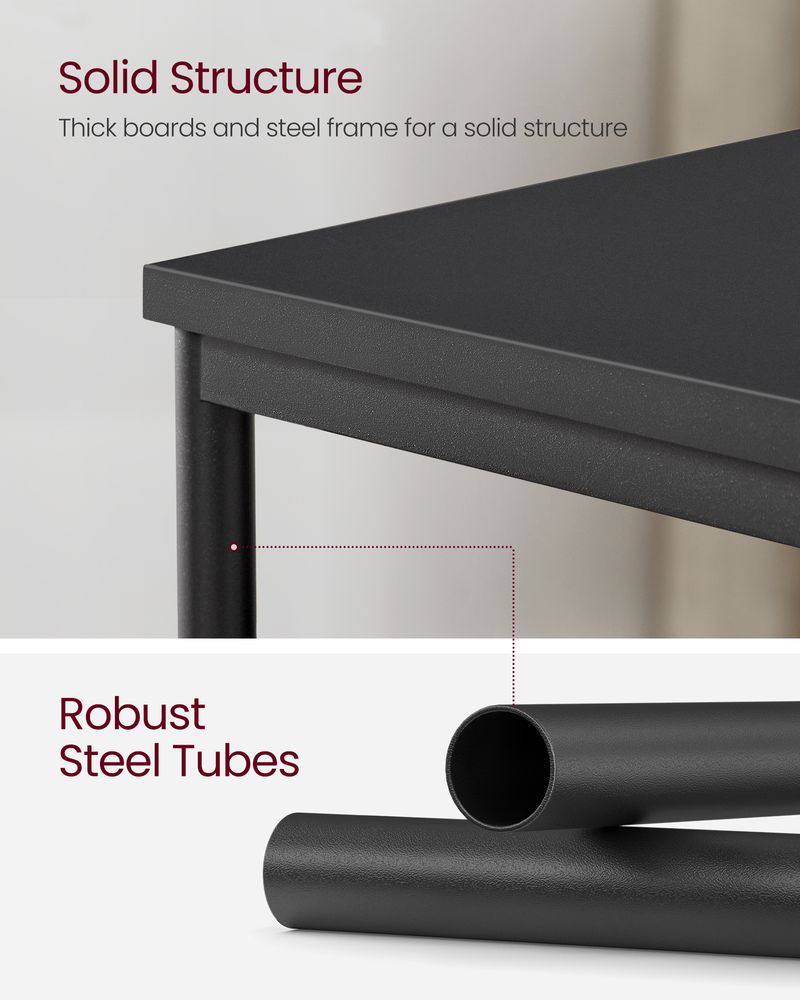 Slim Three Tier End Table | Industrial Side Table With Shelves