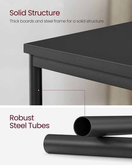 Slim Three Tier End Table | Industrial Side Table With Shelves
