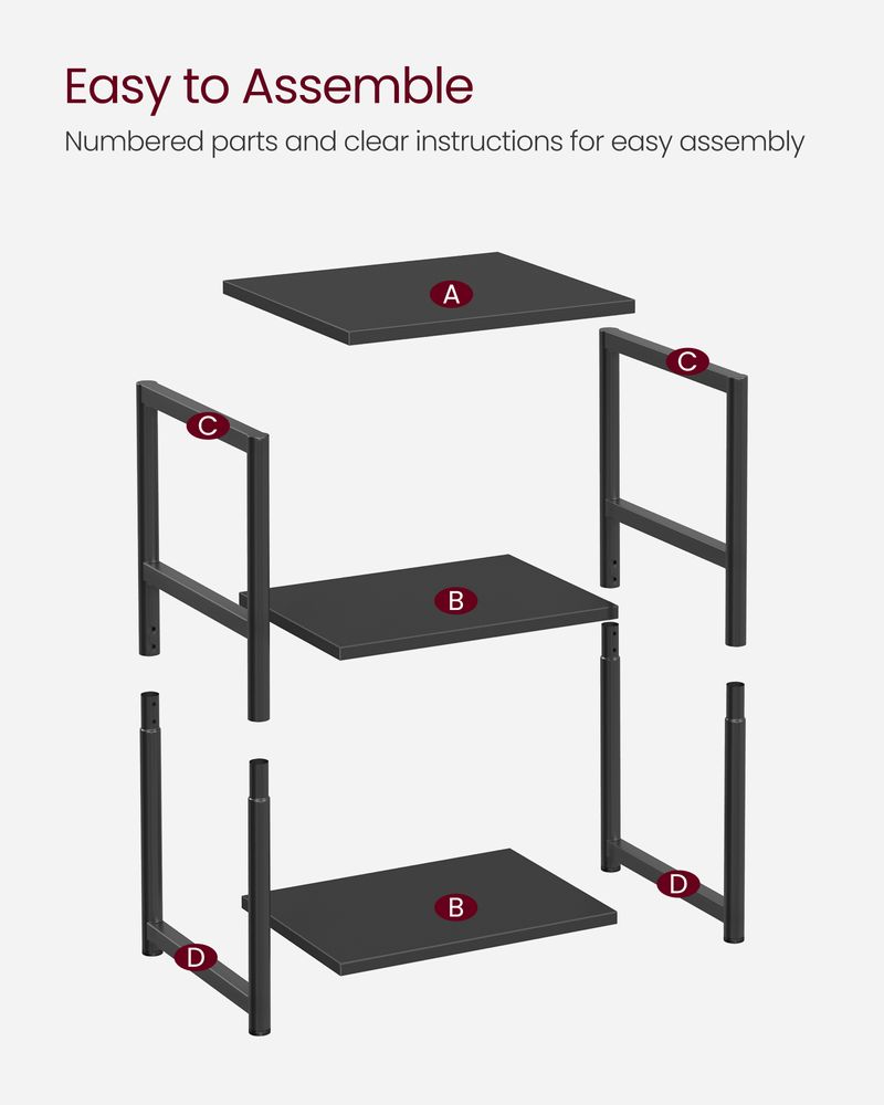 Slim Three Tier End Table | Industrial Side Table With Shelves