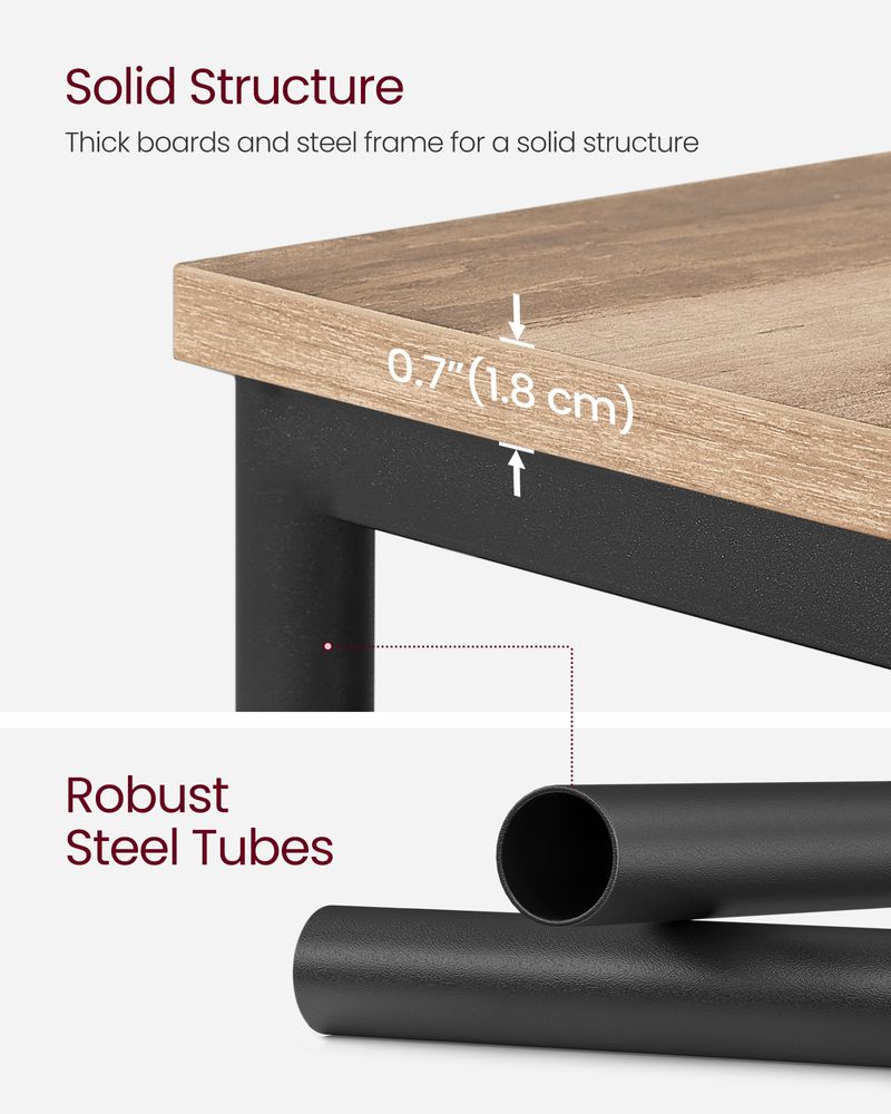 Slim Three Tier End Table | Industrial Side Table With Shelves