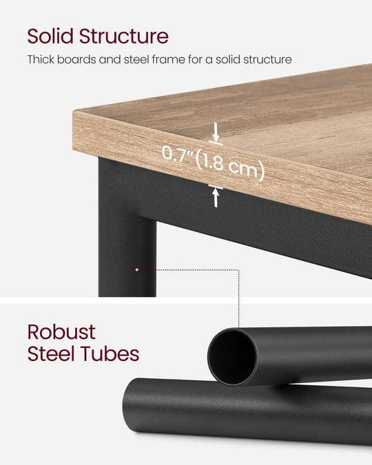 Slim Three Tier End Table | Industrial Side Table With Shelves