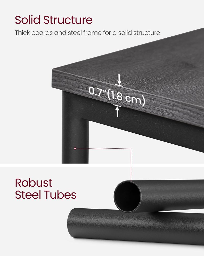Slim Three Tier End Table | Industrial Side Table With Shelves