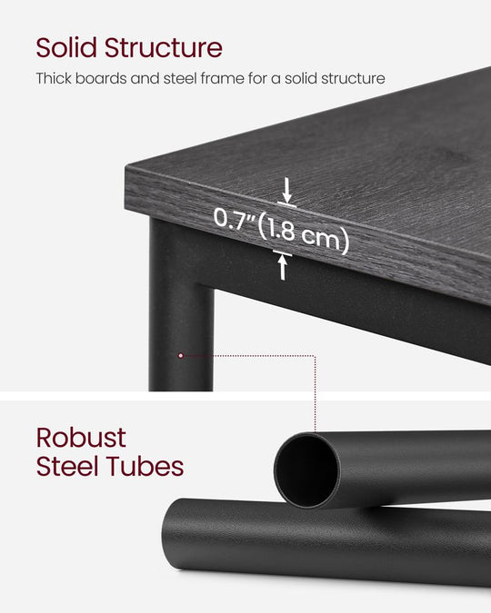 Slim Three Tier End Table | Industrial Side Table With Shelves