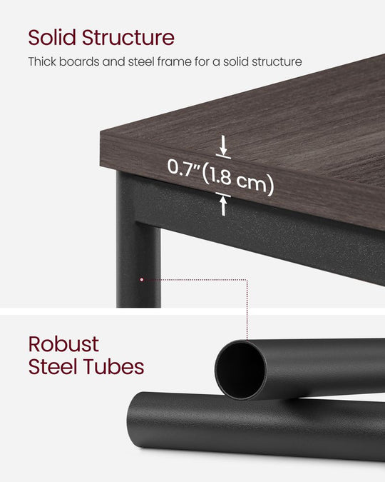 Slim Three Tier End Table | Industrial Side Table With Shelves