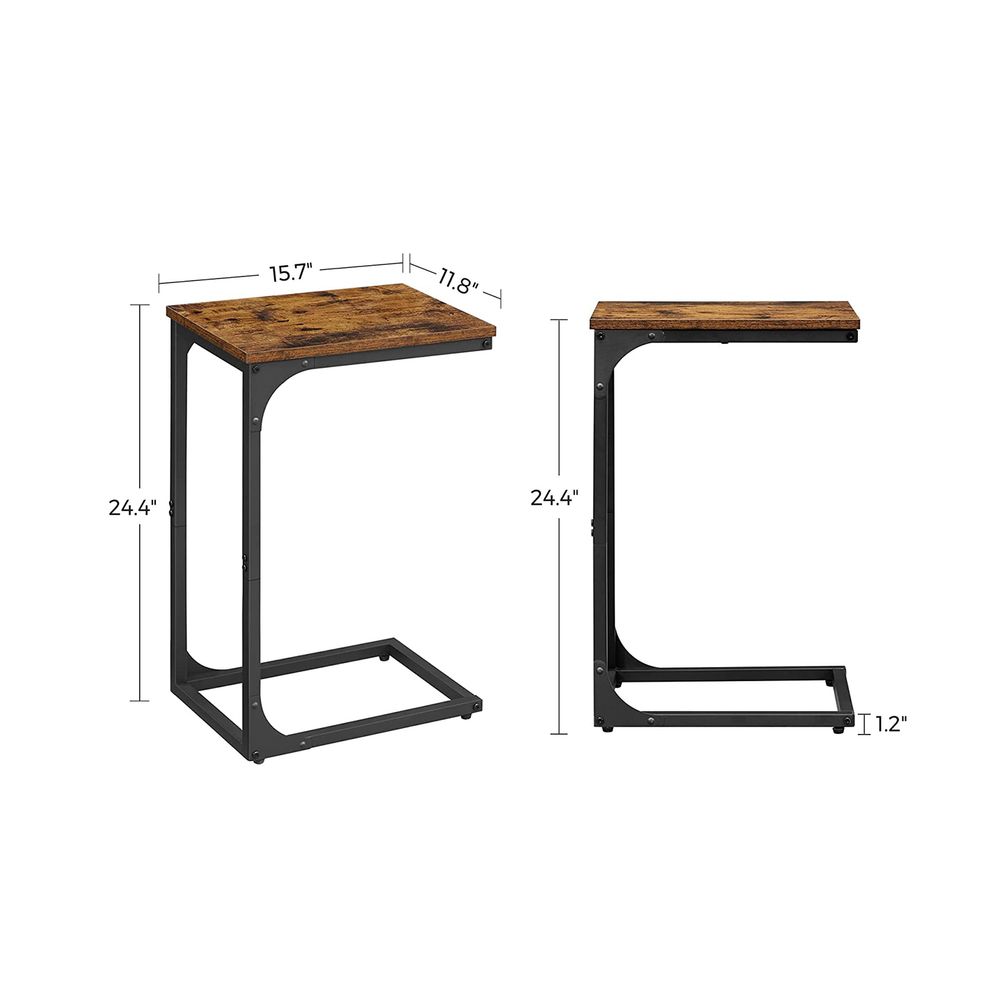 C-Shaped End Table | Slim Sofa and Bed Side Table