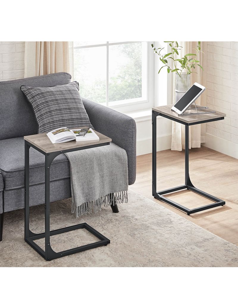 C-Shaped End Table | Slim Sofa and Bed Side Table