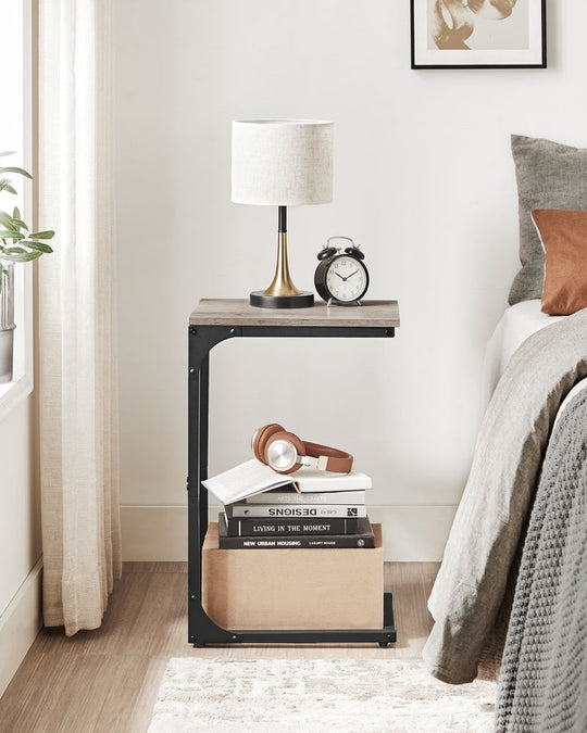 C-Shaped End Table | Slim Sofa and Bed Side Table