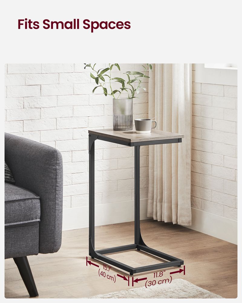 C-Shaped End Table | Slim Sofa and Bed Side Table