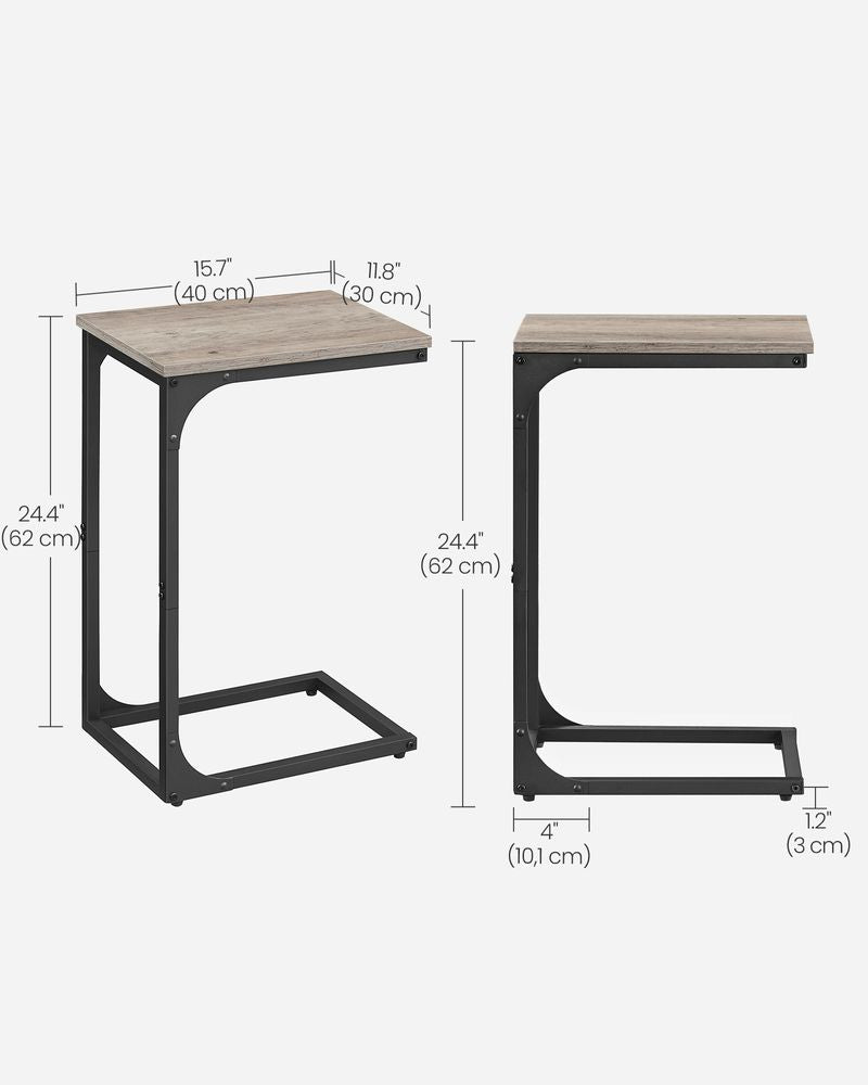 C-Shaped End Table | Slim Sofa and Bed Side Table