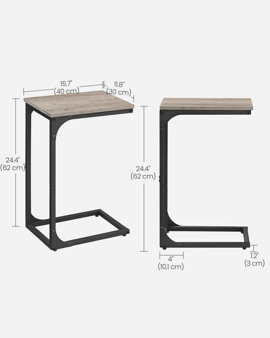 C-Shaped End Table | Slim Sofa and Bed Side Table