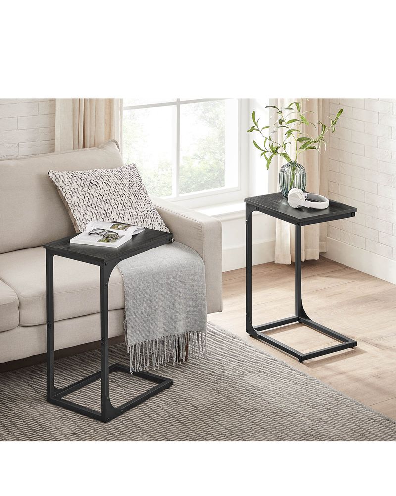 C-Shaped End Table | Slim Sofa and Bed Side Table