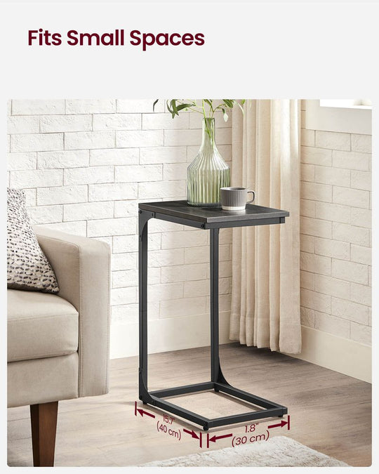 C-Shaped End Table | Slim Sofa and Bed Side Table
