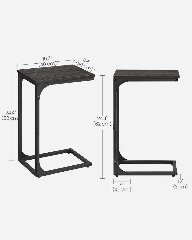 C-Shaped End Table | Slim Sofa and Bed Side Table