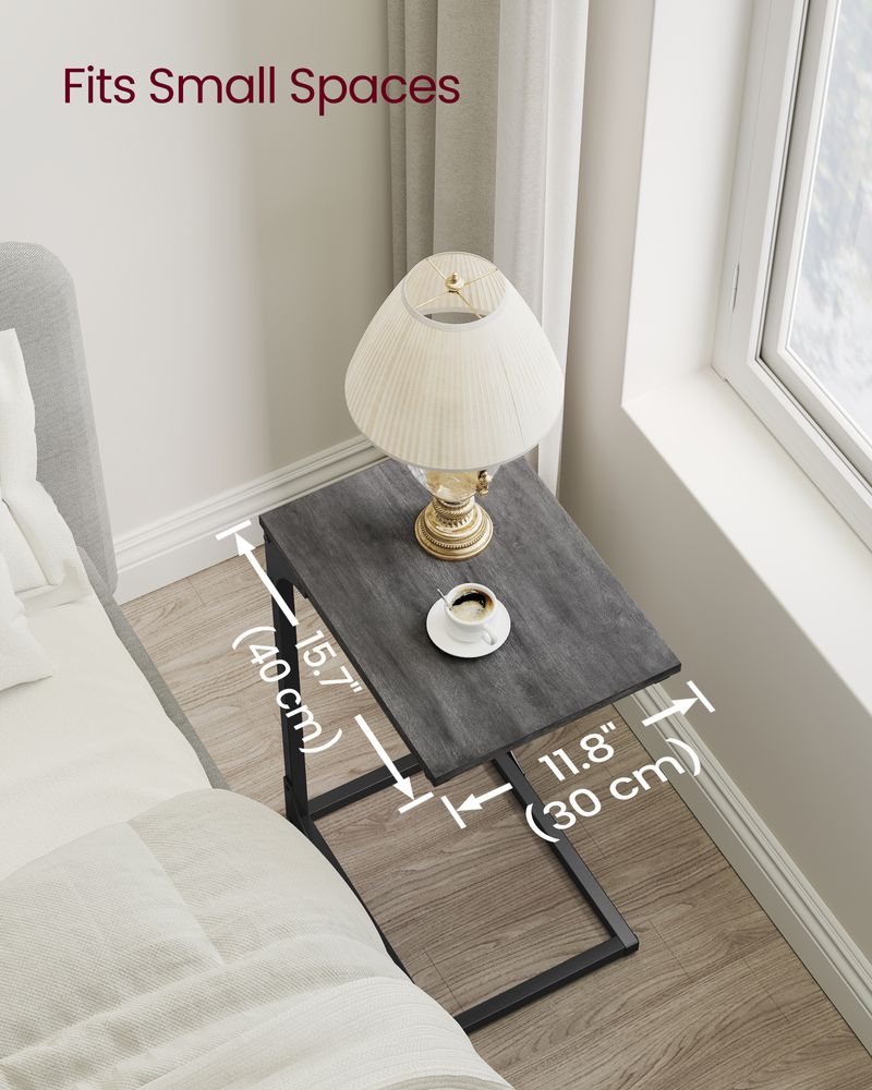 C-Shaped End Table | Slim Sofa and Bed Side Table