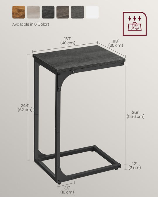 C-Shaped End Table | Slim Sofa and Bed Side Table