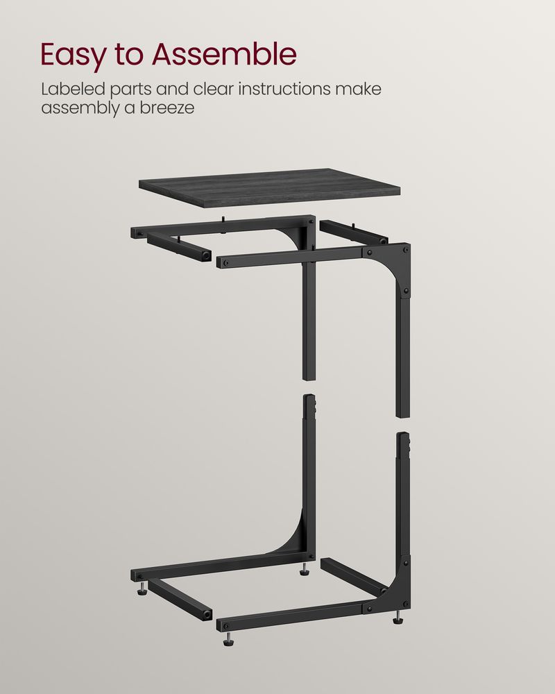 C-Shaped End Table | Slim Sofa and Bed Side Table