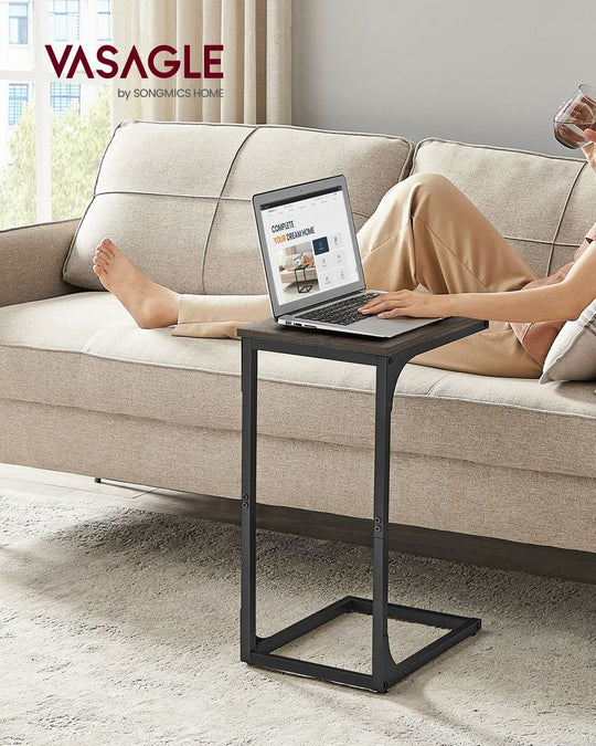 C-Shaped End Table | Slim Sofa and Bed Side Table