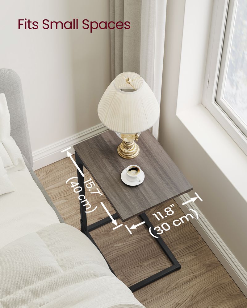 C-Shaped End Table | Slim Sofa and Bed Side Table