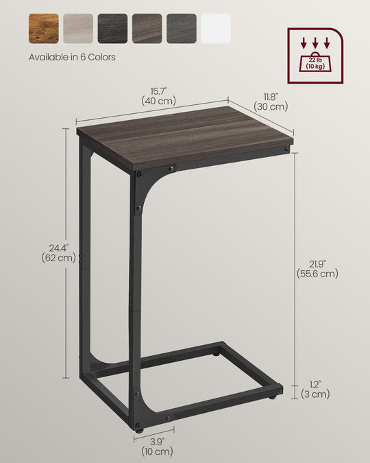 C-Shaped End Table | Slim Sofa and Bed Side Table
