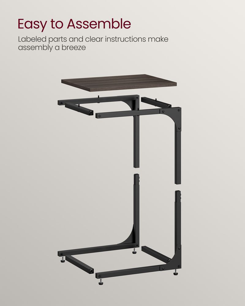 C-Shaped End Table | Slim Sofa and Bed Side Table