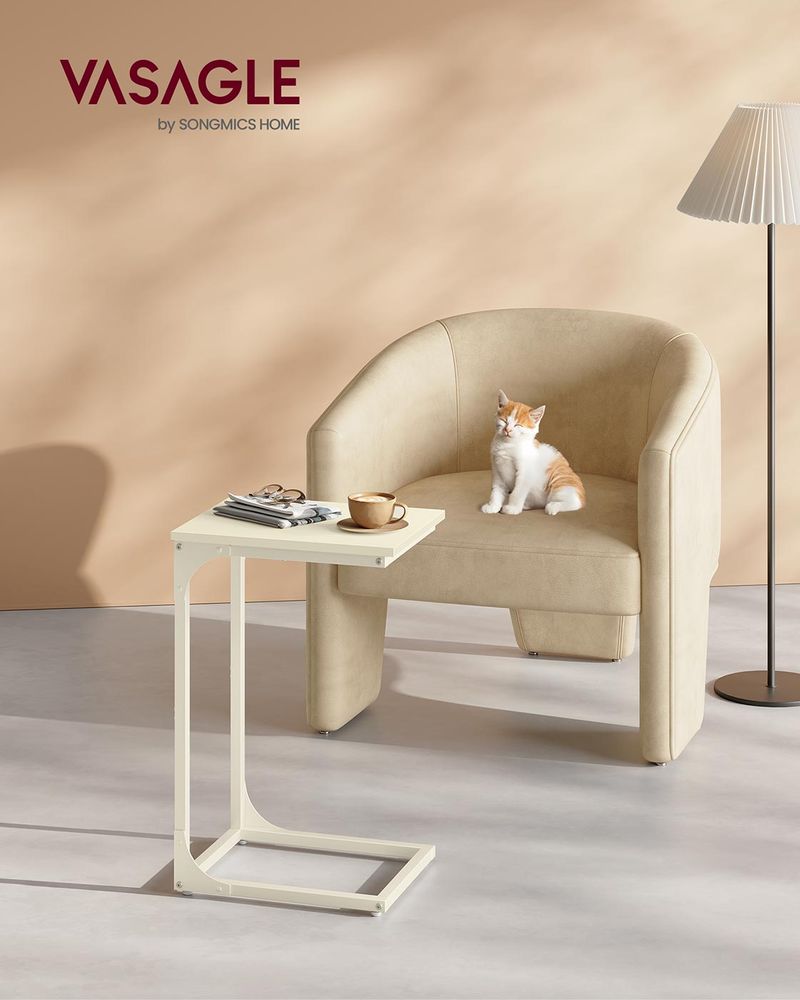 C-Shaped End Table | Slim Sofa and Bed Side Table