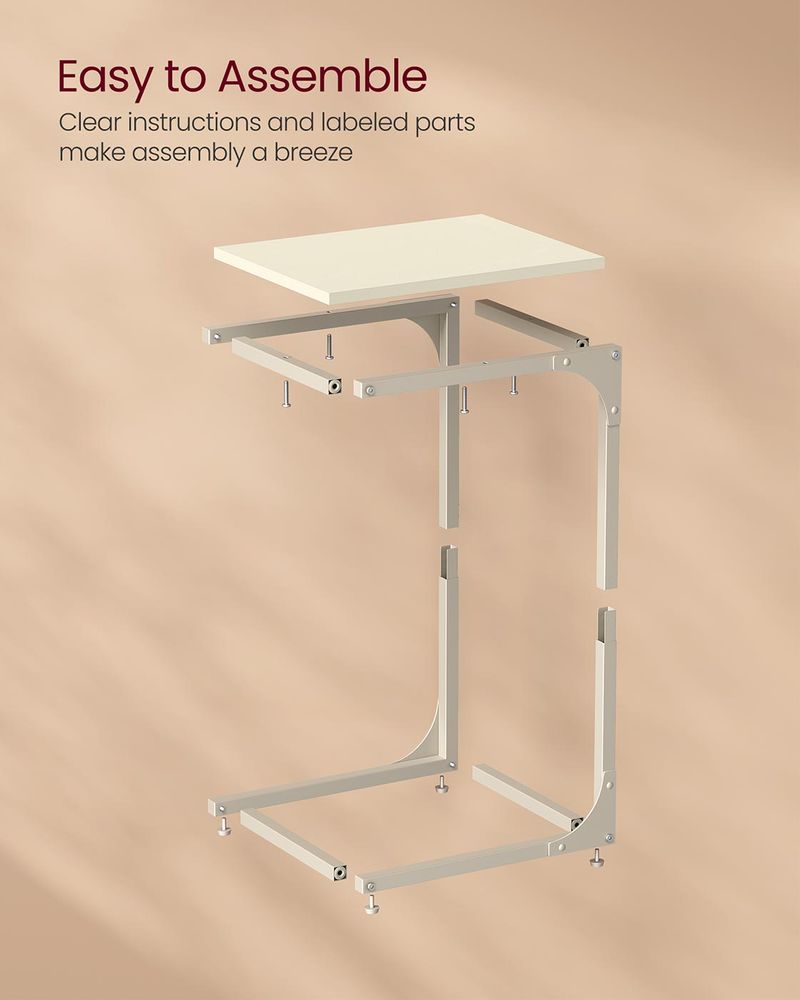 C-Shaped End Table | Slim Sofa and Bed Side Table