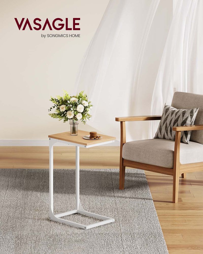 C-Shaped End Table | Slim Sofa and Bed Side Table