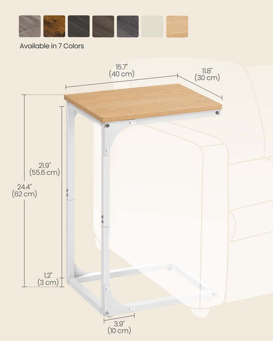C-Shaped End Table | Slim Sofa and Bed Side Table