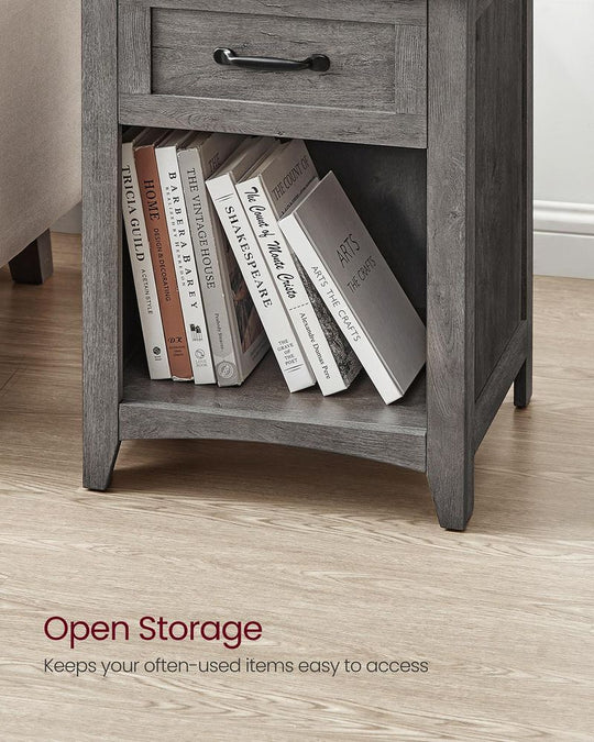Farmhouse Nightstand | Bedside Table With Charging Station