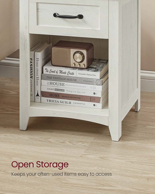 Farmhouse Nightstand | Bedside Table With Charging Station