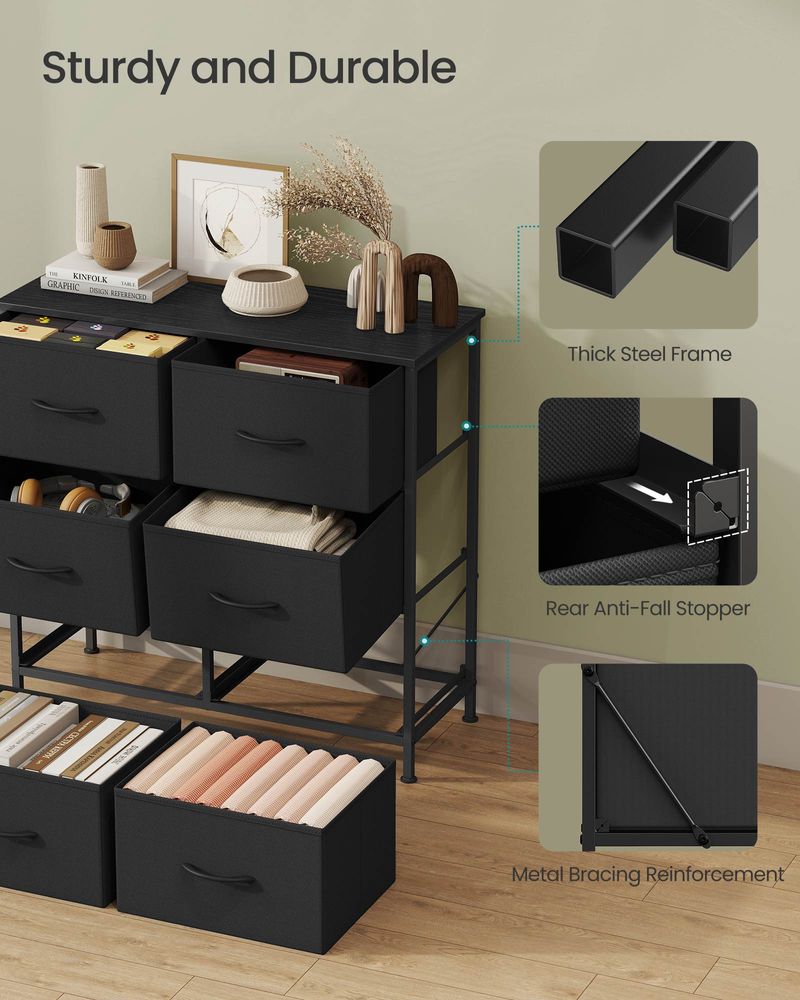 Bedroom Dresser | Multi-Drawer Storage Organizer TV Stand