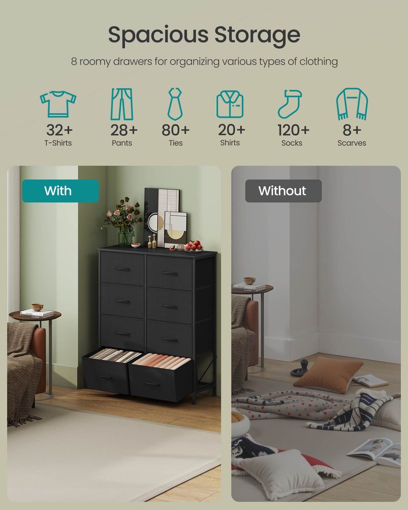 Bedroom Dresser | Multi-Drawer Storage Organizer TV Stand